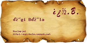 Égi Béla névjegykártya